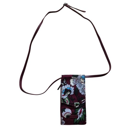 Vera Bradley Iconic RFID Envelope Crossbody in Bordeaux Blooms - Picture 1 of 10